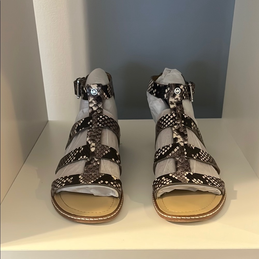 Michael Kors Black and Cream Gladiator Sandals